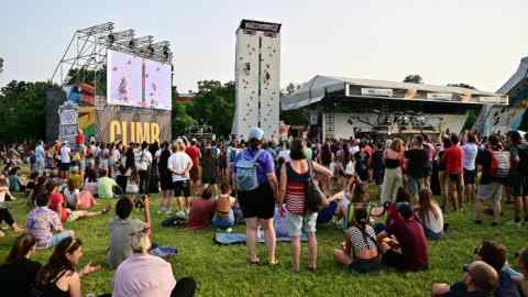 General view during the women’s speed climbing quarterfinals